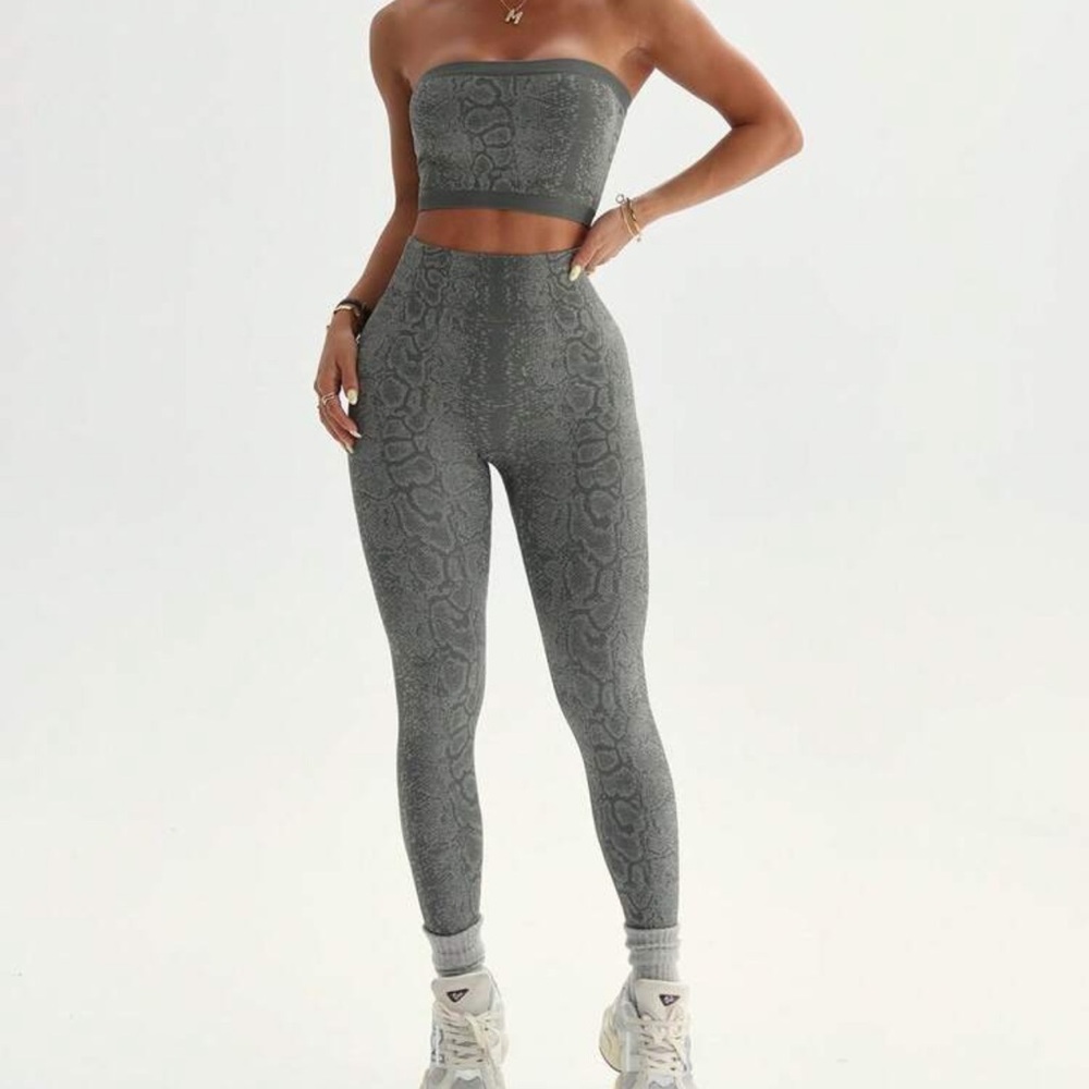 Gray Snake Print Women's Jumpsuit